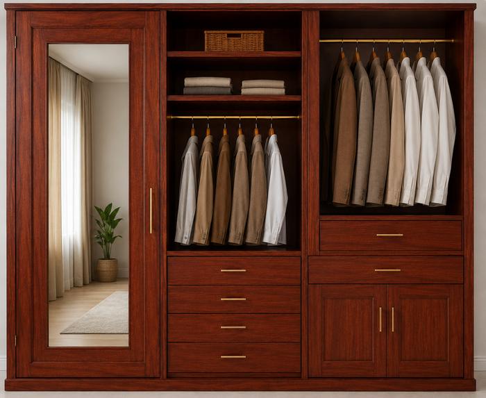 Armoire avec porte miroir intégrée