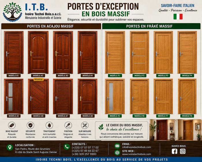 Catalogue complet des portes en bois massif I.T.B.