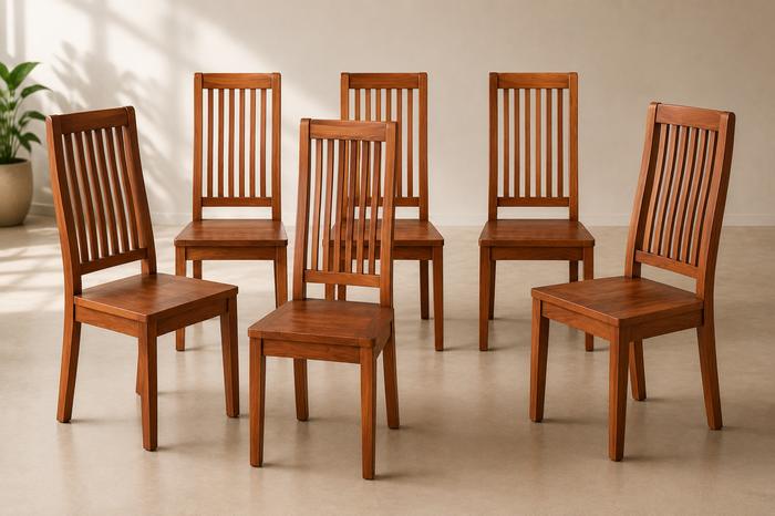 Jeu de chaises de salle à manger en bois massif
