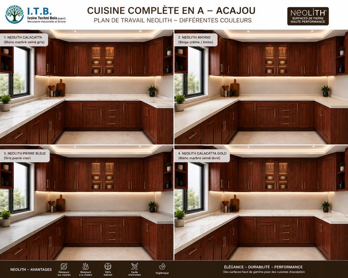 Cuisine sur mesure en bois massif Acajou I.T.B.