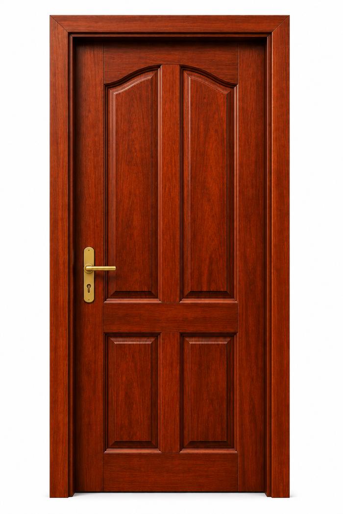 Porte 4 panneaux en Acajou massif