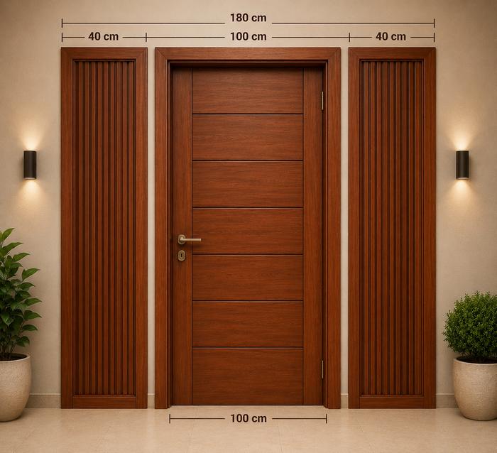 Porte d'entrée en situation dans un hall