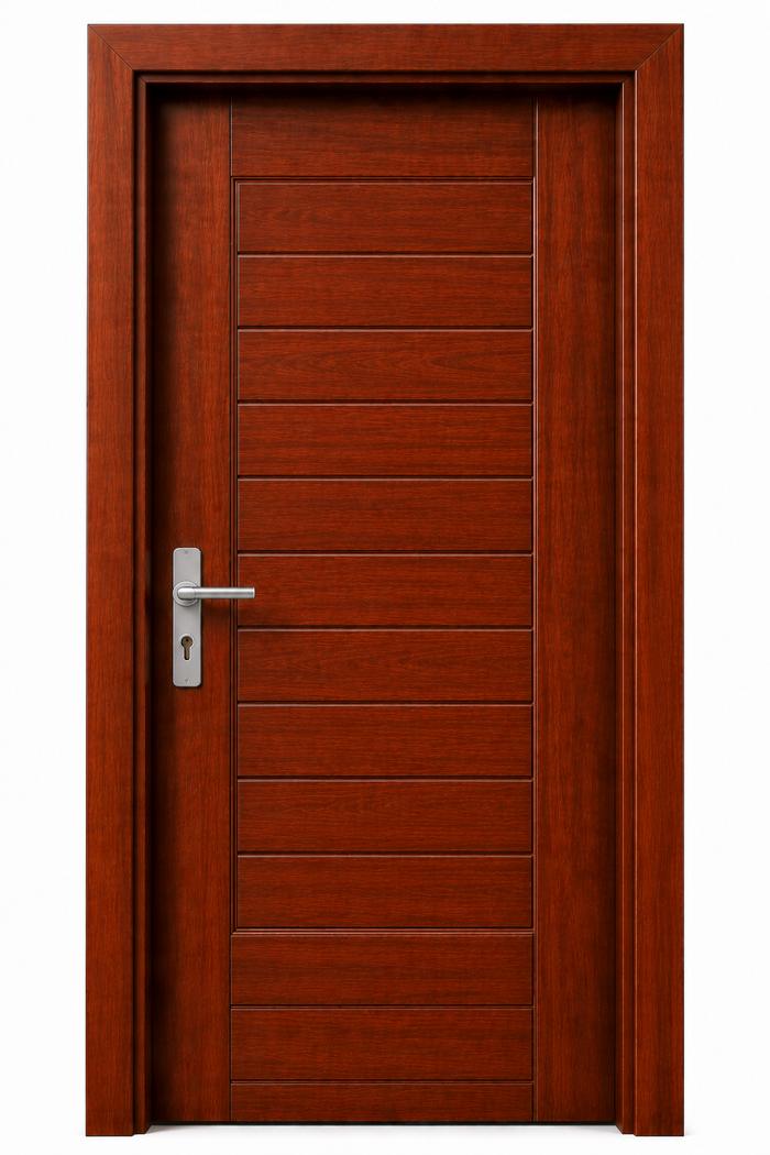 Porte à lattes horizontales, variante Acajou